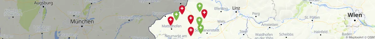 Kartenansicht für Apotheken-Notdienste in der Nähe von Ried (Oberösterreich)